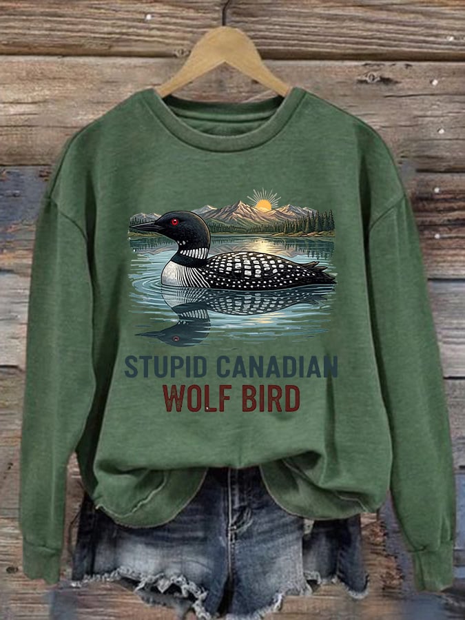 Women's casual Canadian Wolfbird sweatshirt