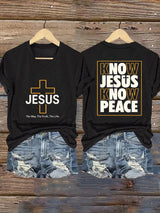 Women'S KNOW JESUS KNOW PEACE Print Short Sleeve T-Shirt