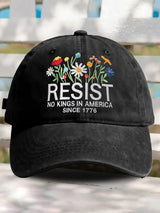 🔥Buy 3 Get 15% Off🔥Retro Resist No Kings In America Since 1776 Print Baseball Cap