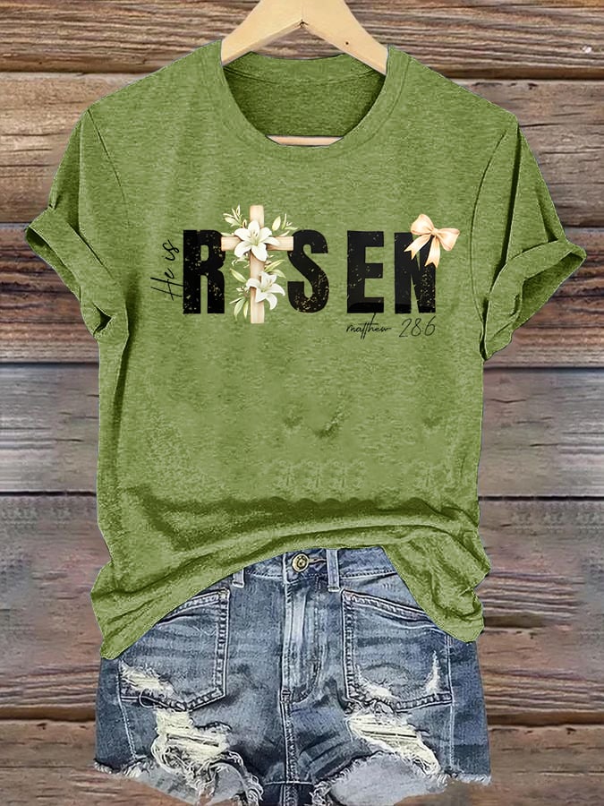 Women's  He is Risen Print T-Shirt