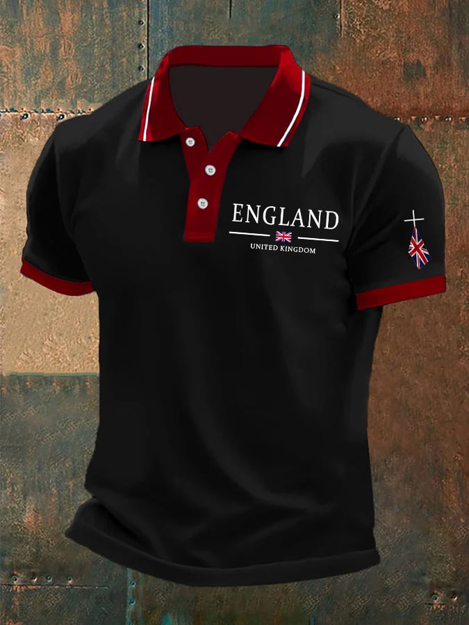 Men's Union Jack Business Casual Polo Shirt