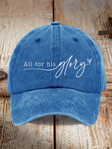 All For His Glory  Print Baseball Cap