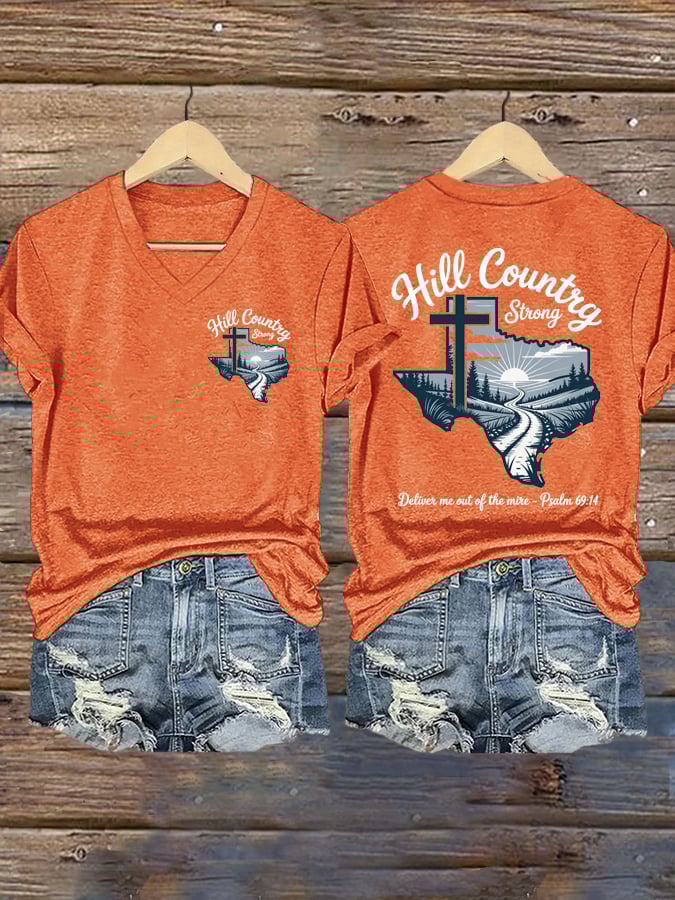 Women's Texas Hill Country Strong  Printed T-Shirts