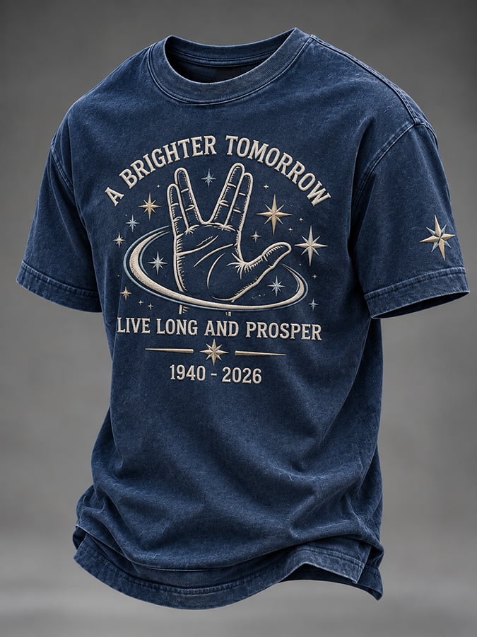 Men's Live Long And Prosper Print Round Neck T-shirt