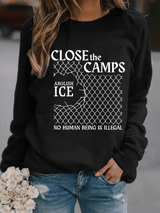 Women's  Abolish ICE  Close The Camps  Printed  Sweatshirt