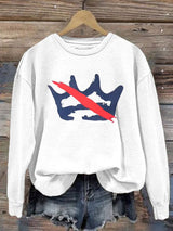 🔥Buy 3 Get 15% Off🔥Women's FDT NO KINGS Printed Crew Neck Sweatshirt