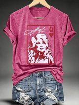 Women's Queen of Hearts Shirt Country Music Graphic Print T-Shirt