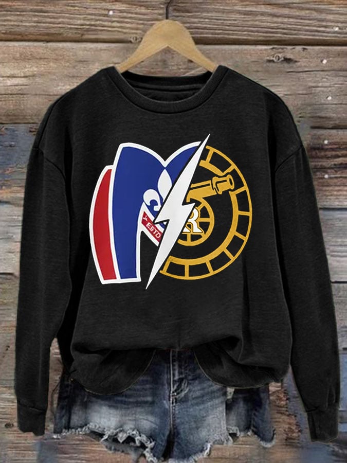 Women's Retro Pride Hockey Sticks Print Sweatshirt