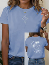 Unisex Fearless Cross Print Acid Washed T-shirt