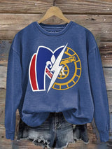 Women's Retro Pride Hockey Sticks Print Sweatshirt