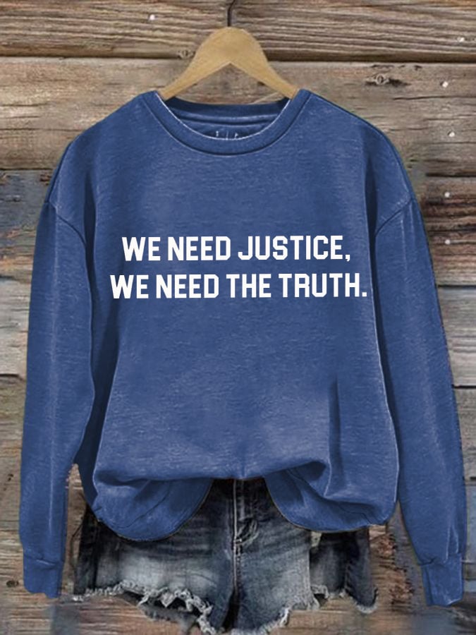 Women's “We Need Justice We Need Truth” Printed Hoodies