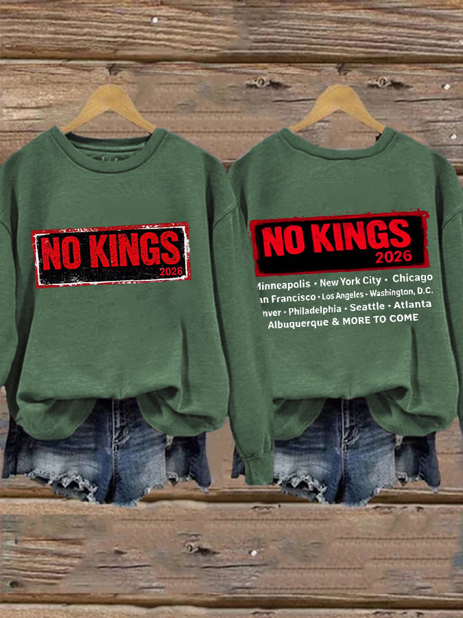 🔥Buy 3 Get 15% Off🔥Retro No Kings 2026 Minneapolis . New York City Chicago In Francisco Los Angeles Washington, D.C. Denver Philadelphia Seattle Atlanta Albuquerque & More To Come Print Sweatshirt