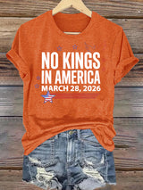 🔥Buy 3 Get 15% Off🔥Women's  NO KINGS IN AMERICA  Print  T-Shirt
