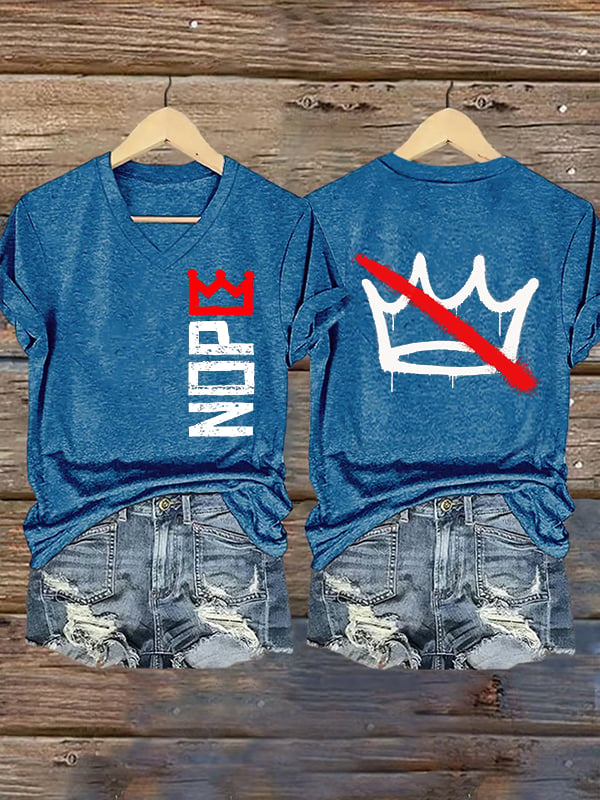 🔥Buy 3 Get 15% Off🔥Women's  Nope, No Kings In America Print T-shirt