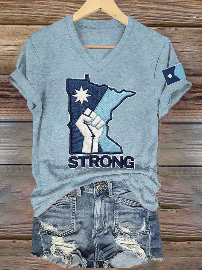 Women's Retro Minnesota Strong Printed T-Shirt