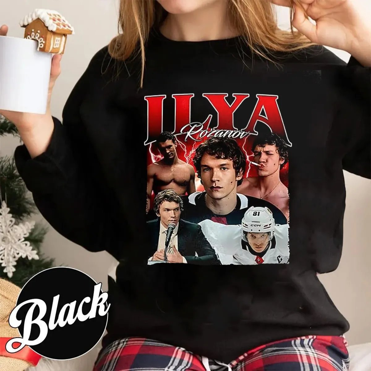 Hockey Romance Print Casual Sweatshirt