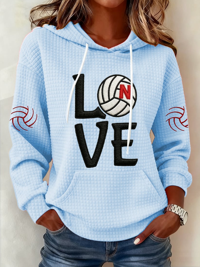 Women's Vintage  Volleyball Print Hoodie