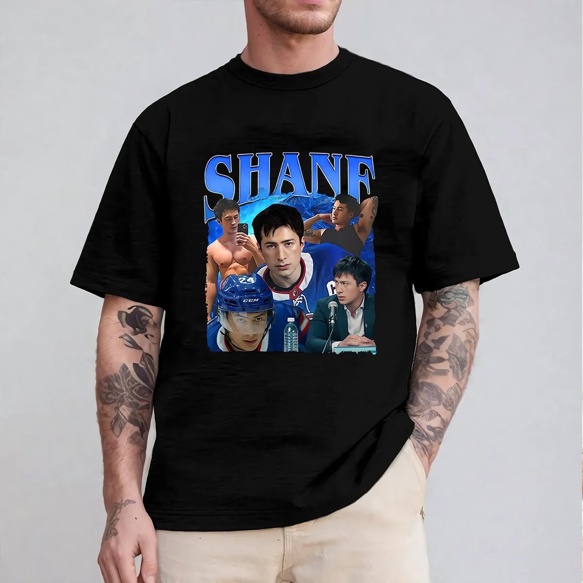 Hockey Romance Print Casual T Shirts