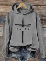 Women'S Faith Printed Casual Hoodie