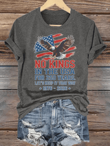 🔥Buy 3 Get 15% Off🔥Women's  No Kings USA Patriotic Tee ,250 Years of Democracy printed T-shirt