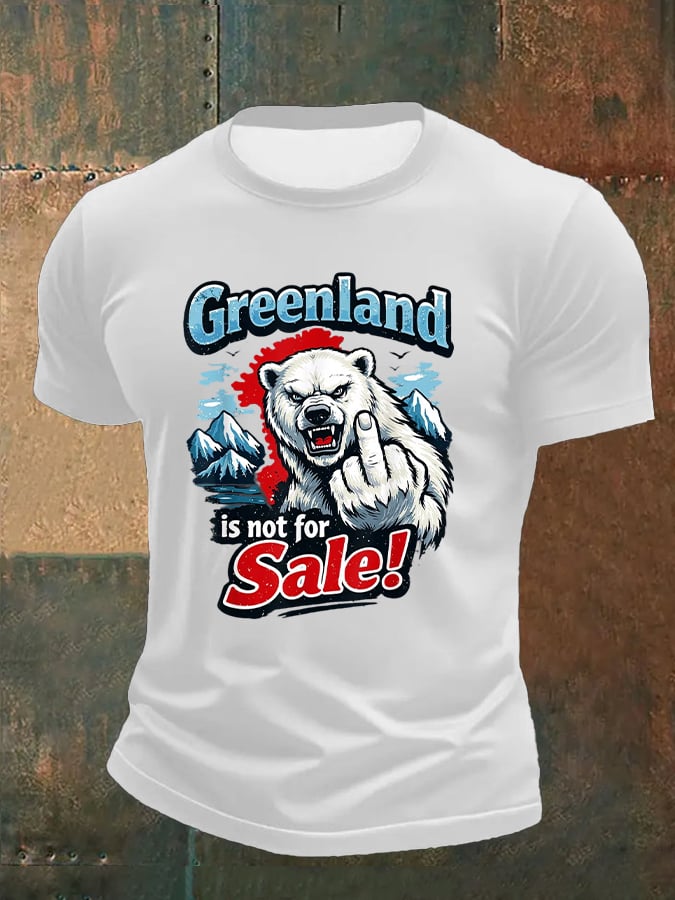 Men's Greenland Is Not For Sale Print Casual T-shirt