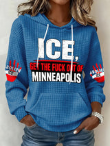 Retro Ice Get The Fuck Out Of Minneapolis  Print Hoodie