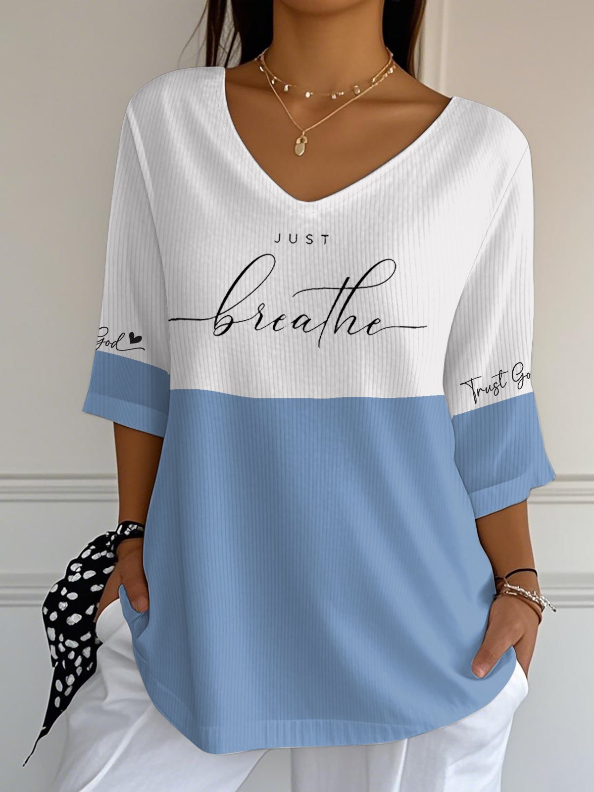 Women's Trust God Just Breath Long Bubble Shirt