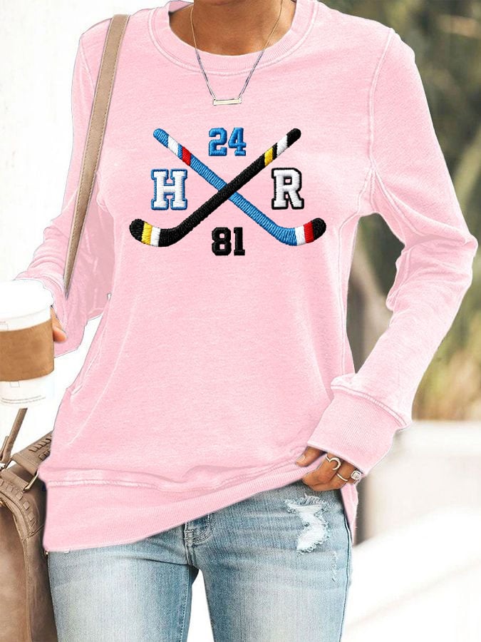 Women's Hockey Romance Print Casual Sweatshirt