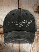 All For His Glory  Print Baseball Cap