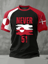 Men's Retro Never 51 Greenland Is Not For Sale Print Raglan Sleeve T-Shirt