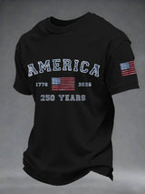 Men's American flag flowers Print T-shirt