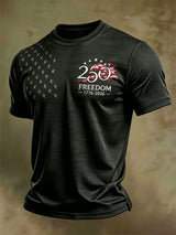 Men's USA 1776-2026 Freedom Printed Casual T-shirt