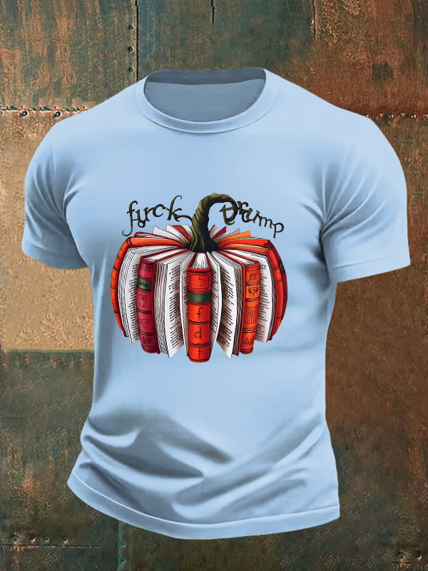 🔥Buy 3 Get 15% Off🔥Men's  Fall Book Pumpkin DTF transfer - FDT, Fall Aesthetic print  T-Shirt