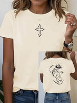 Unisex Fearless Cross Print Acid Washed T-shirt