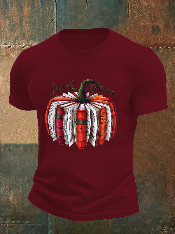 🔥Buy 3 Get 15% Off🔥Men's  Fall Book Pumpkin DTF transfer - FDT, Fall Aesthetic print  T-Shirt