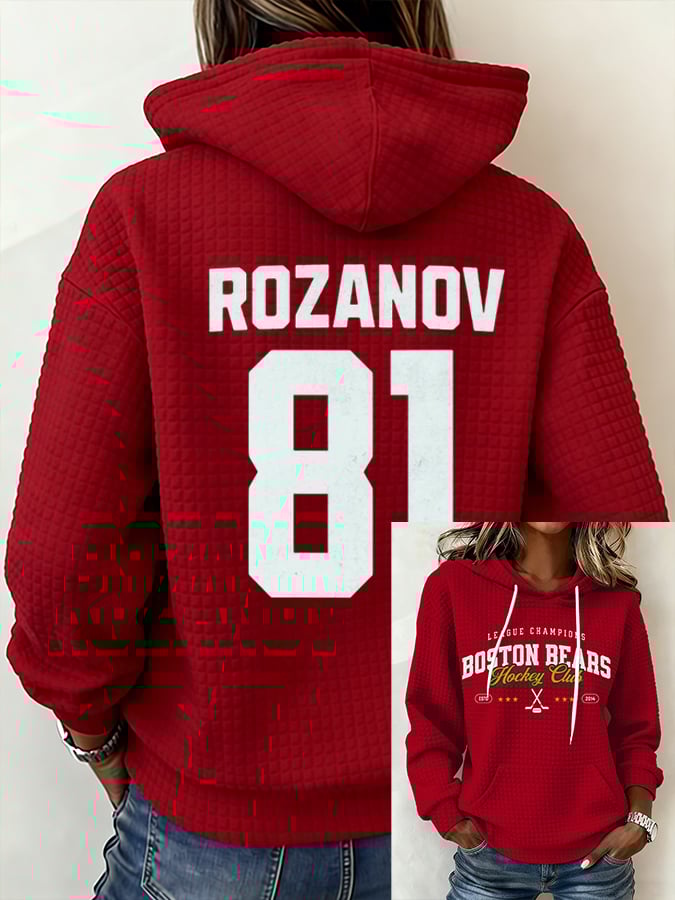 Women's Hockey Romance Print Casual Hoodie