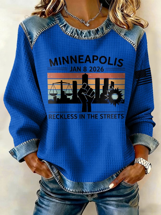 Retro Justice For Renee Nicole Good Minneapolis Jan 8 2026 Reckless In The Streets Print Sweatshirt