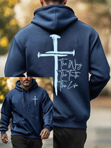 Men's Jesus The Way The Truth The Life Printed Casual Hoodie