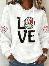 Women's Vintage  Volleyball Print Hoodie