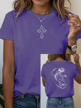 Unisex Fearless Cross Print Acid Washed T-shirt