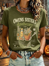 Women's Owens Sisters Apothecary Witch Print Casual T-shirt