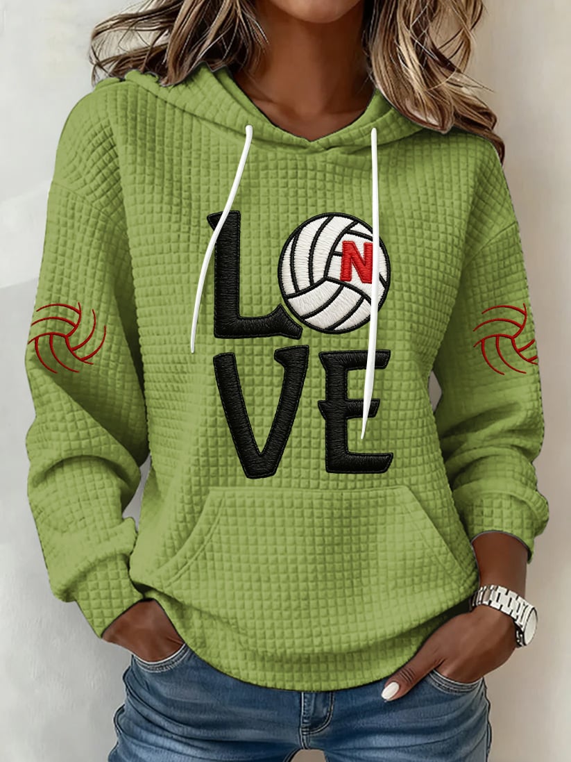 Women's Vintage  Volleyball Print Hoodie