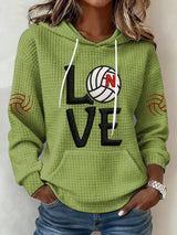 Women's Vintage  Volleyball Print Hoodie