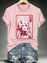 Women's Queen of Hearts Shirt Country Music Graphic Print T-Shirt