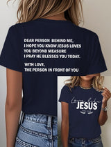 Women's Love Like Jesus Print Casual  T-Shirt