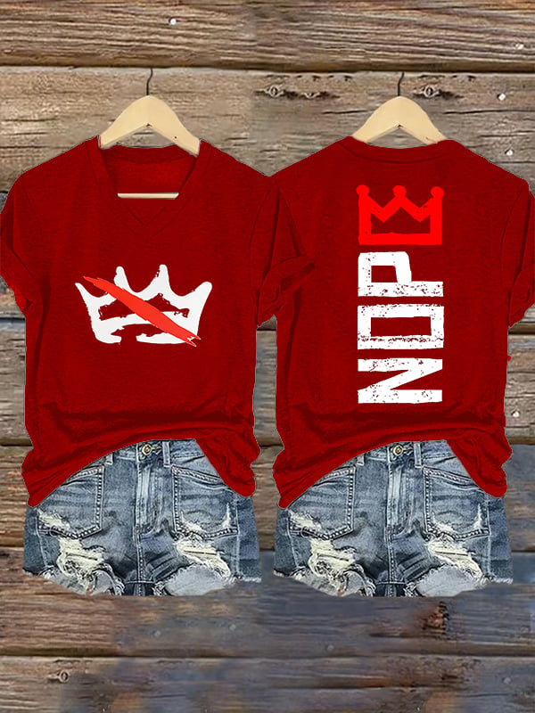 🔥Buy 3 Get 15% Off🔥Women's  Nope, No Kings In America Print T-shirt