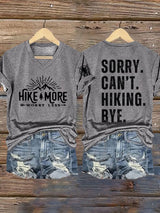 Womens Retro Hike More Worry Less Print T-Shirt