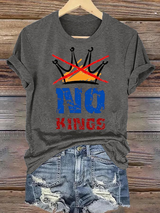 🔥Buy 3 Get 15% Off🔥Women's  NO KINGS Print T-Shirt