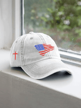 Retro Independence Day Flag Cross Embroidered Baseball Cap