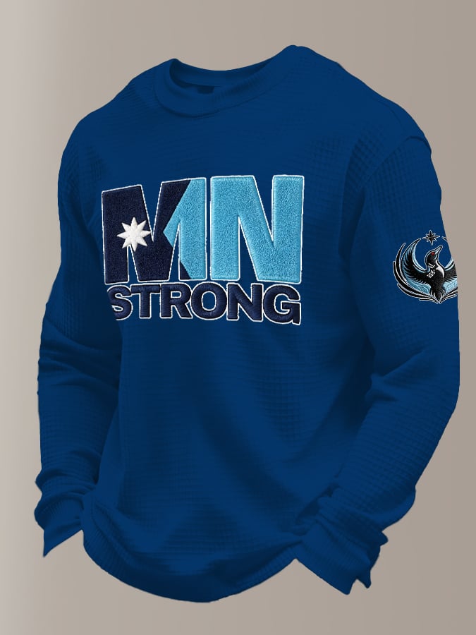 Men's Retro Minnesota Strong Print Casual Long-Sleeved Top